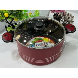 Кастрюля Ozguven 001, нержавеющая сталь, красная, 26 см
