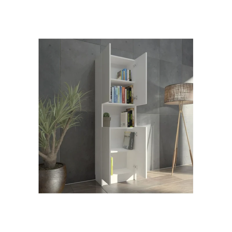 Стеллаж Ev Plus 12115598, ЛДСП, белый, 180x28x55 см