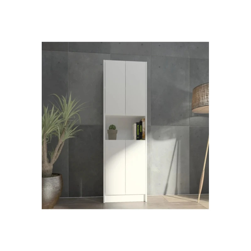 Стеллаж Ev Plus 12115598, ЛДСП, белый, 180x28x55 см