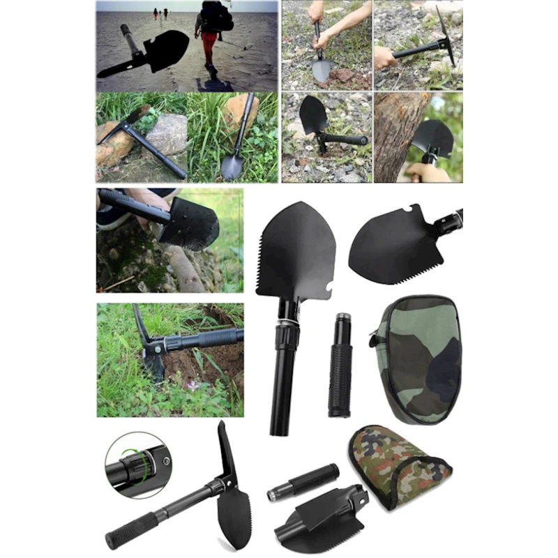 Лопата туристическая 3 в 1 315960297, складная, в чехле, сапёрная, 41.5 см Лопата туристическая 3 в 1 315960297, складная, в чехле, сапёрная, 41.5 см