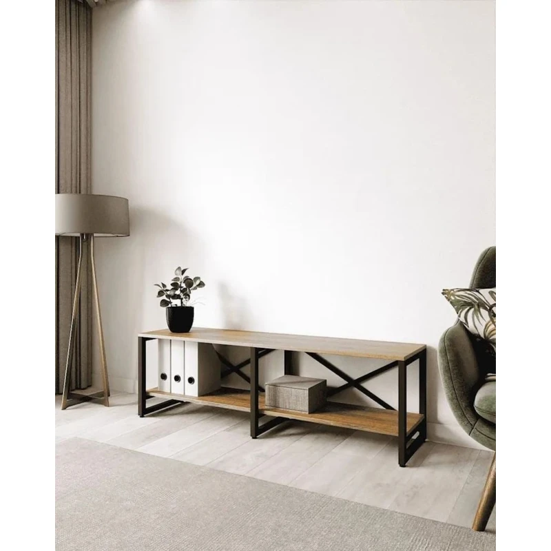 Stellaj 3563_LoftBruno2LongVotan, 133.5x34.4x43.4 sm, LDSP, qəhvəyi