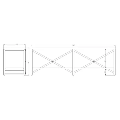 Stellaj 3563_LoftBruno2LongVotan, 133.5x34.4x43.4 sm, LDSP, qəhvəyi