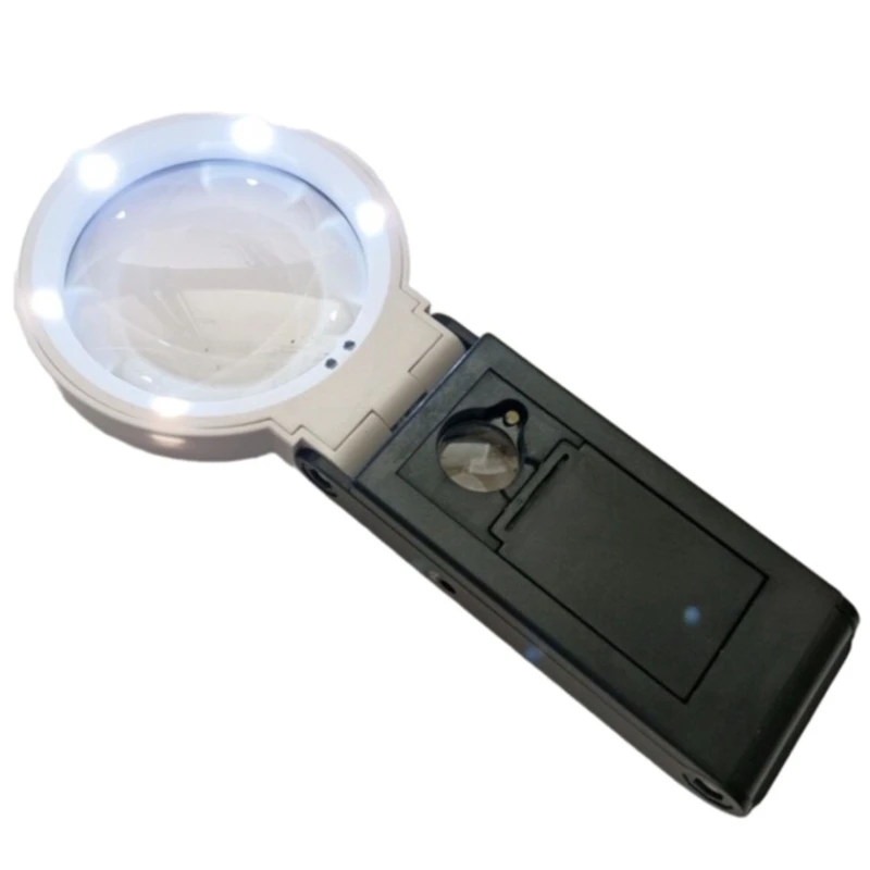 Lupa masaüstü işıqlandırma ilə TH-7018-A, plastik, qara/ağ, 22x4.5x2 sm