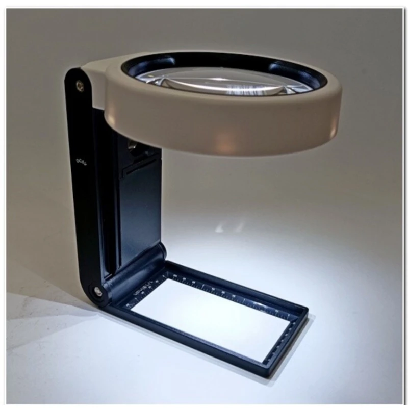 Lupa masaüstü işıqlandırma ilə TH-7018-A, plastik, qara/ağ, 22x4.5x2 sm