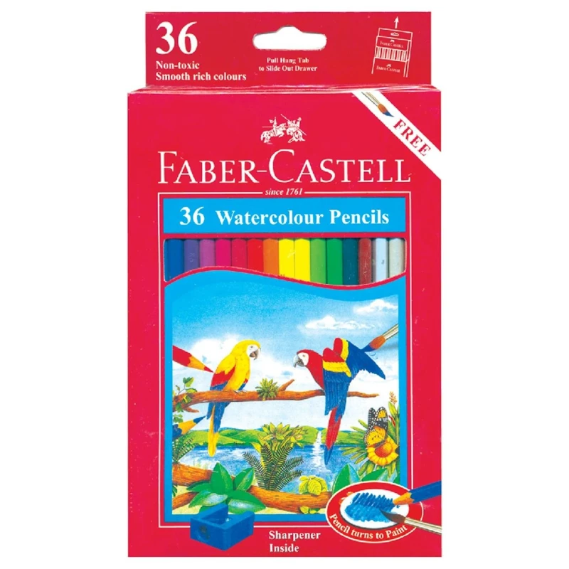 Rəngli karandaş dəsti Faber-Castell Watercolor Pencils 114466, 36 rəng