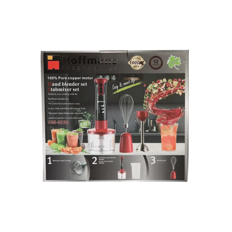 Блендер Hoffmans HM-8030 4 in 1 Black/Red Блендер Hoffmans HM-8030 4 in 1 Black/Red