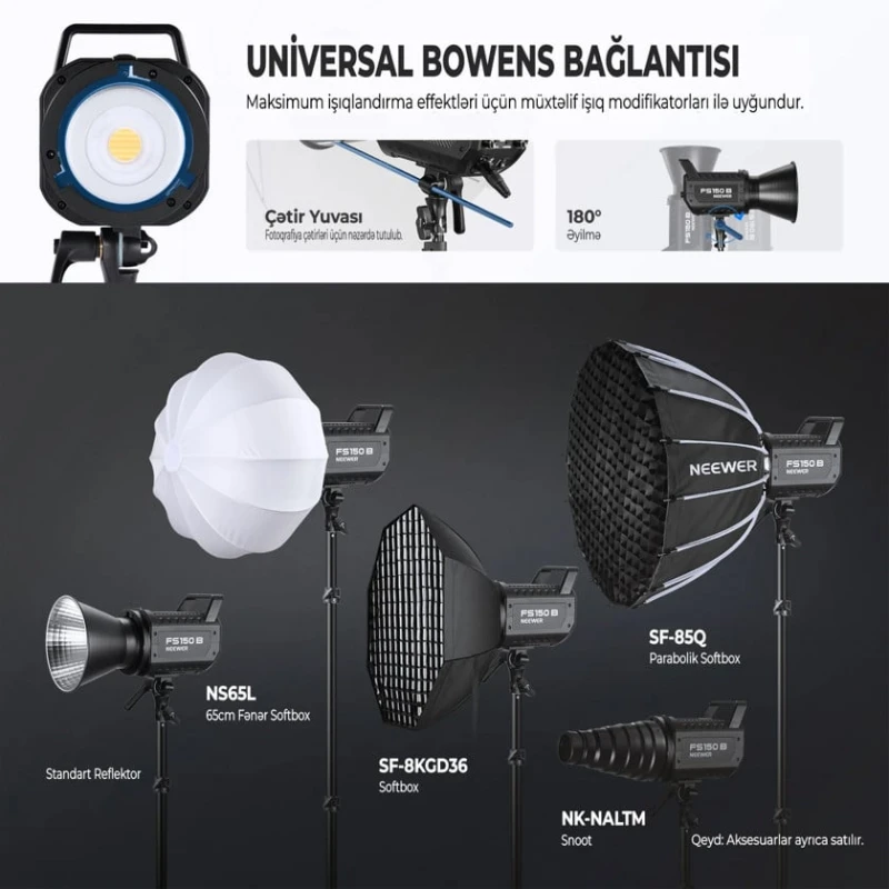 Осветитель светодиодный Neewer FS150B, 130W, двухцветный Осветитель светодиодный Neewer FS150B, 130W, двухцветный