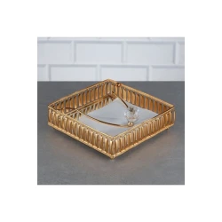Salfet qabı Zeyve nh_11sdf5, metal, qızılı, 18x18 sm
