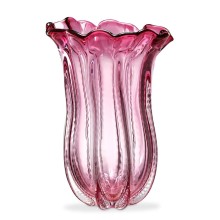Vaza Eichholtz 112568 Vase Caliente L,diametr 25 sm,hündürlüyü 35 sm,üfürülmüş əllə işlənmiş şüşə,çəhrayı