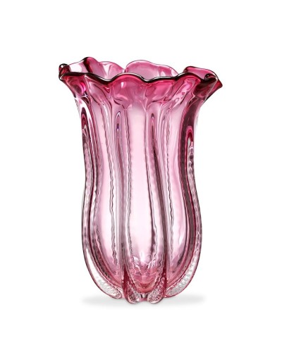 Vaza Eichholtz 112568 Vase Caliente L,diametr 25 sm,hündürlüyü 35 sm,üfürülmüş əllə işlənmiş şüşə,çəhrayı