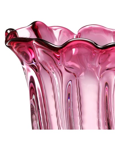 Vaza Eichholtz 112568 Vase Caliente L,diametr 25 sm,hündürlüyü 35 sm,üfürülmüş əllə işlənmiş şüşə,çəhrayı