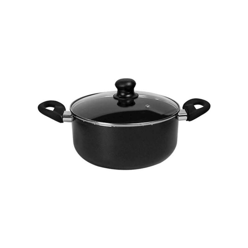 Кастрюля Hom-me 101238, 20 см, алюминий, черный Кастрюля Hom-me 101238, 20 см, алюминий, черный