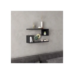 Настенная полка Art Mebel 169, ламинат, 60х40х15 см, antrasit