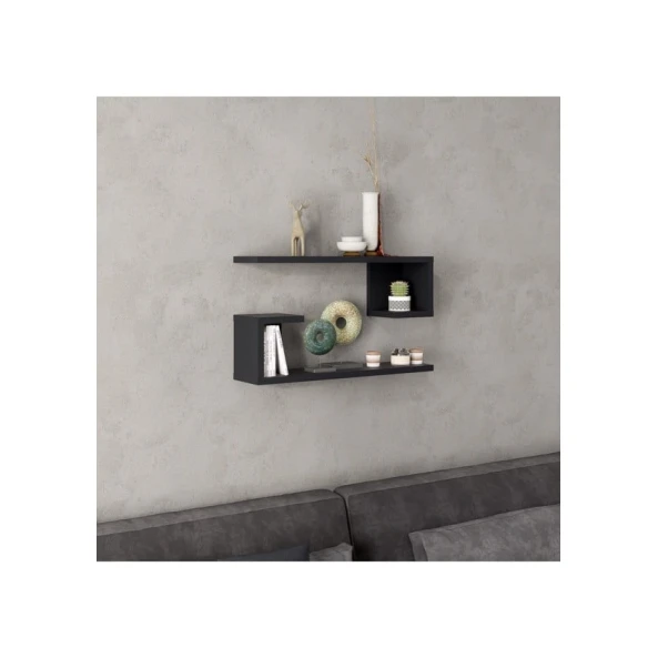 Настенная полка Art Mebel 169, ламинат, 60х40х15 см, antrasit Настенная полка Art Mebel 169, ламинат, 60х40х15 см, antrasit