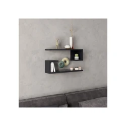 Divar rəfi Art Mebel 169, laminat, 60х40х15 sm, antrasit