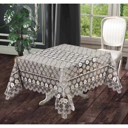 Скатерть Atak 033, прямоугольная, 160х220 см, кружево, разноцветный