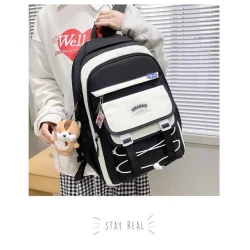 Məktəbli bel çantası dəsti 9012, qara/ağ Məktəbli bel çantası dəsti 9012, qara/ağ