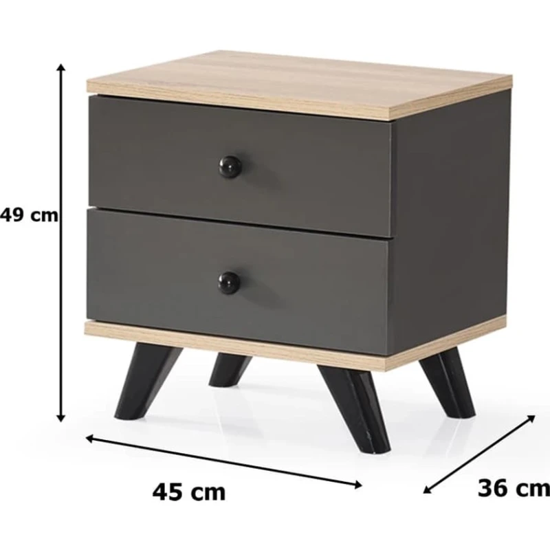 Tumba Ev Plus ev_12116026, LDSP, antrasit, qəhvəyi, 45x36x49 sm Tumba Ev Plus ev_12116026, LDSP, antrasit, qəhvəyi, 45x36x49 sm