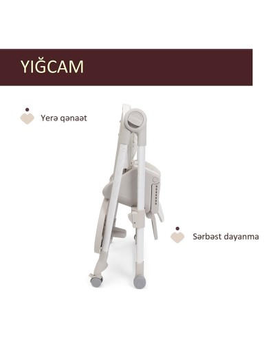 Uşaq yedizdirmə oturacağı Chicco Polly Armonia Motherpearl, bej