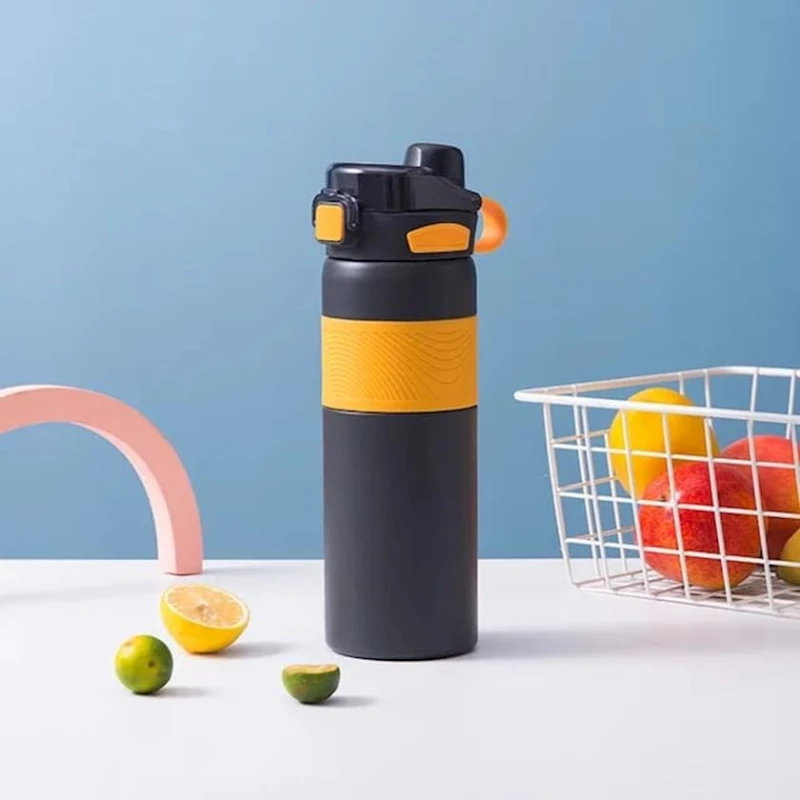 Termo butulka HomeStore_GH11, qara/sarı, 600 ml