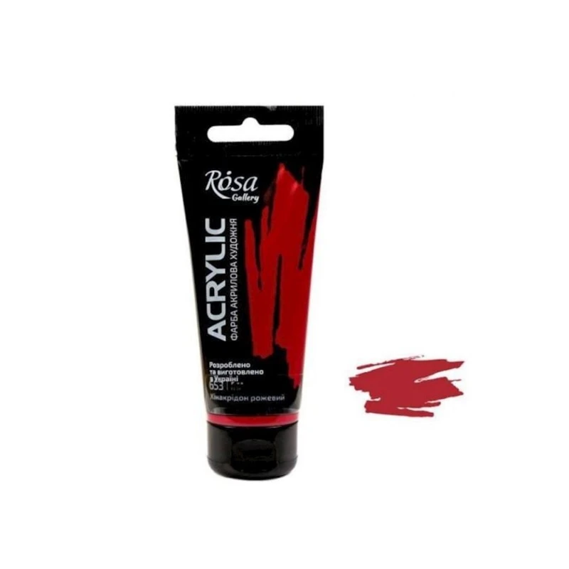 Акриловая краска художественная Rosa Gallery 653, розовый хинакридон, 60 мл Акриловая краска художественная Rosa Gallery 653, розовый хинакридон, 60 мл