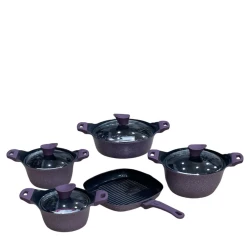 Набор посуды Akdeniz 1819125, гранит, фиолетовый, 9 предметов Набор посуды Akdeniz 1819125, гранит, фиолетовый, 9 предметов