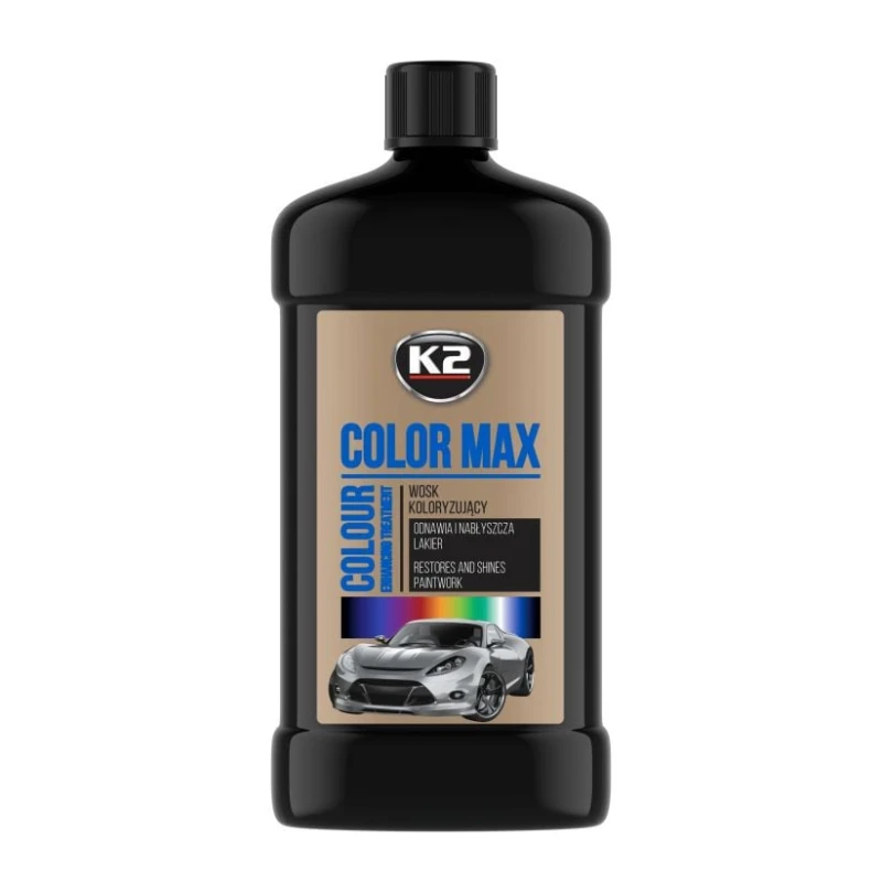 Avtomobil banı üçün rəngli mum polirol K2 COLOR MAX, qara, 500 ml Avtomobil banı üçün rəngli mum polirol K2 COLOR MAX, qara, 500 ml