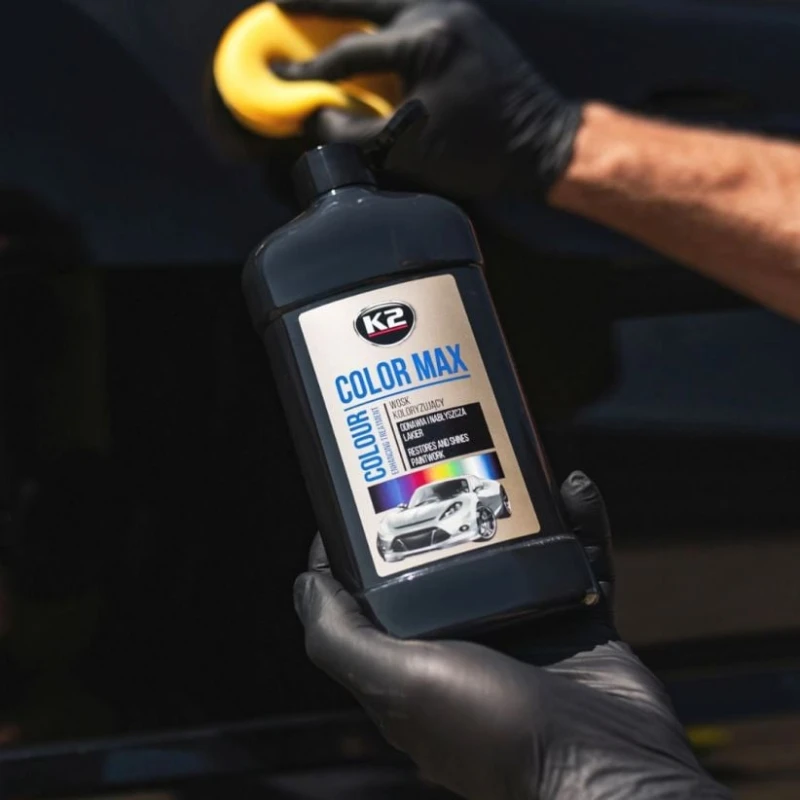 Avtomobil banı üçün rəngli mum polirol K2 COLOR MAX, qara, 500 ml Avtomobil banı üçün rəngli mum polirol K2 COLOR MAX, qara, 500 ml
