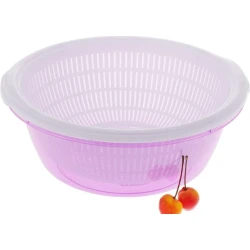 Набор сито с миской Stars Plastik пластик, розовый, 7 л, 333x132 мм