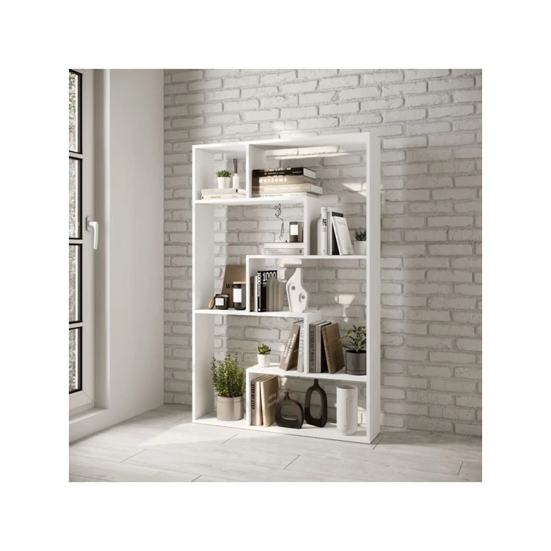 Стеллаж 3563_StellajLabirintWhite, 150x97.7x22 см, ЛДСП, белый