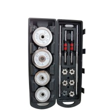 Qantel və ştanq dəsti 252506, gümüşü, 29 parça, 50 kq, 150 sm