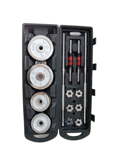 Qantel və ştanq dəsti 252506, gümüşü, 29 parça, 50 kq, 150 sm