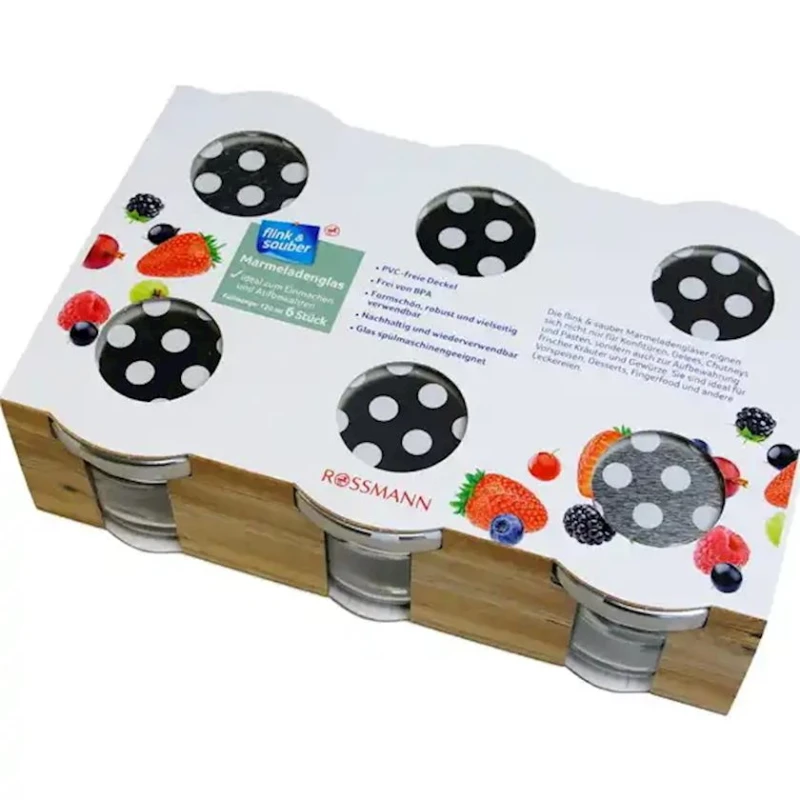 Mürəbbə və cem üçün banka dəsti Flink & Sauber 120 ml, 6 əd, şüşə, qapaqla, Şəffaf Mürəbbə və cem üçün banka dəsti Flink & Sauber 120 ml, 6 əd, şüşə, qapaqla, Şəffaf