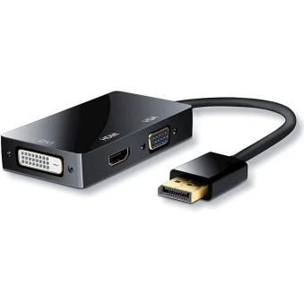 Переходник 3in1 Displayport + VGA + HDMI + DVI Black Переходник 3in1 Displayport + VGA + HDMI + DVI Black