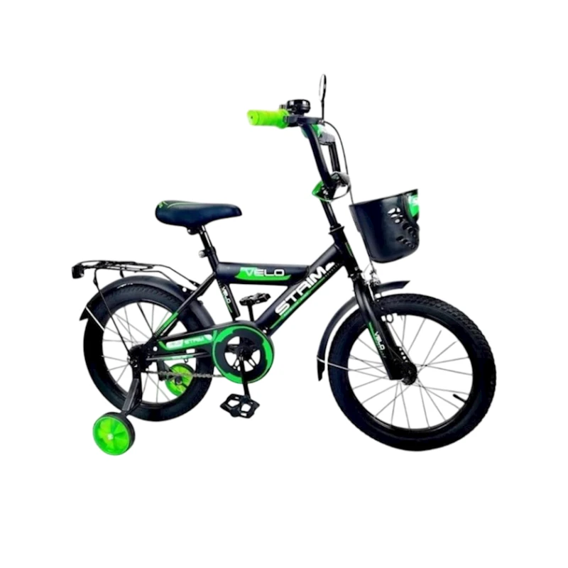 Велосипед детский VeloStrim 619, черный/зеленый Велосипед детский VeloStrim 619, черный/зеленый