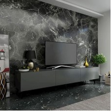 TV üçün tumba TV Stend 012, LDSP, qara, 180x55x33 sm