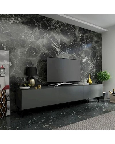 TV üçün tumba TV Stend 012, LDSP, qara, 180x55x33 sm