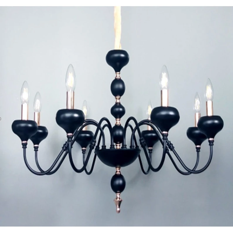 Люстра подвесная Şəms Aytınlatma 85035-8, 8xE14, матовая черная/золотистая-медь - 88161-8 BK Люстра подвесная Şəms Aytınlatma 85035-8, 8xE14, матовая черная/золотистая-медь - 88161-8 BK