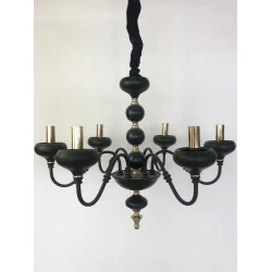 Люстра подвесная Şəms Aytınlatma 85035-8, 8xE14, матовая черная/золотистая-медь - 88161-8 BK
