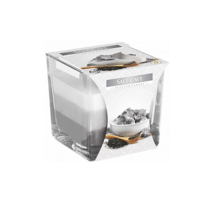 Ətirli şam Bispol Salt Cave, 8x8x8 sm, parafin, 32 saat yanma, stəkanda, rəngbərəng Ətirli şam Bispol Salt Cave, 8x8x8 sm, parafin, 32 saat yanma, stəkanda, rəngbərəng