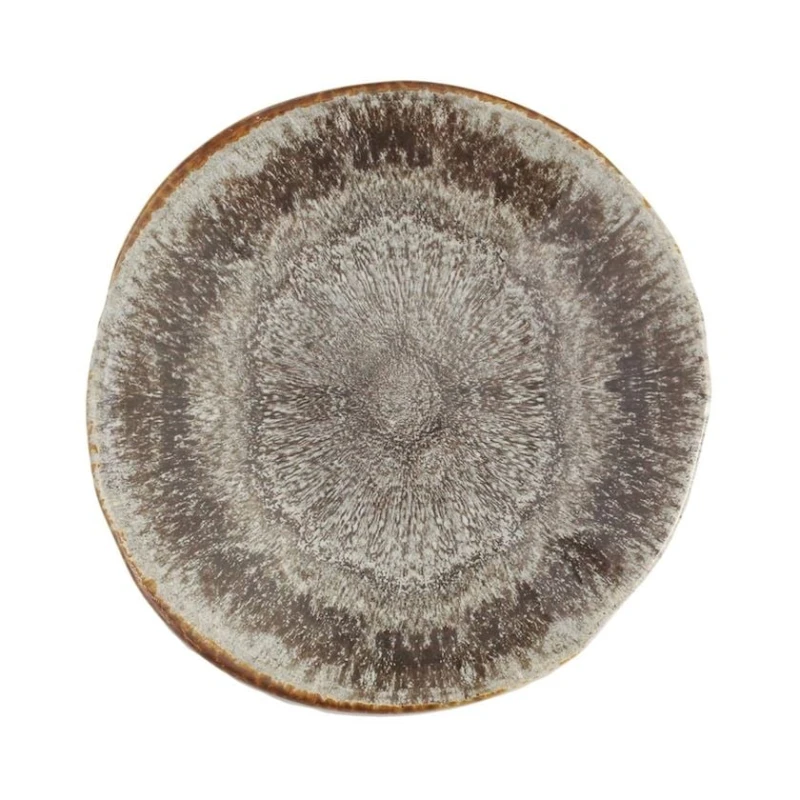Тарелка Porland Stoneware Iris, 16 см, коричневая
