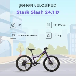 Velosiped Stark Slash 24.1 D, sarı/bənövşəyi, 24