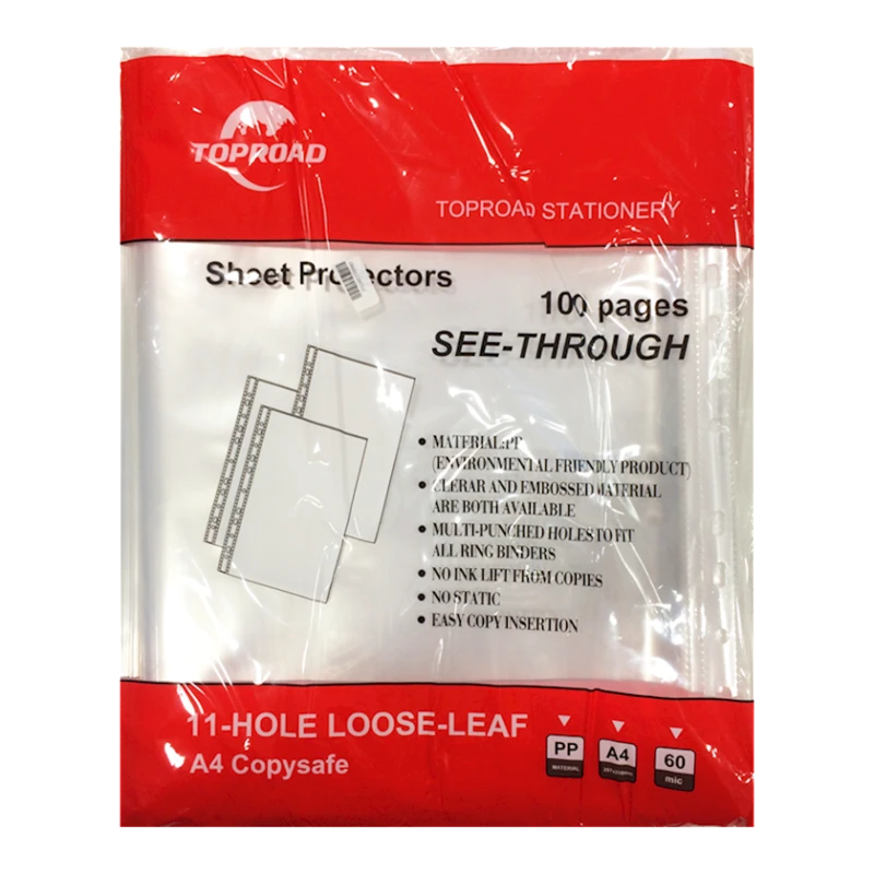 Набор файлов Toproad 47TP014 60mc 100 шт, прозрачный