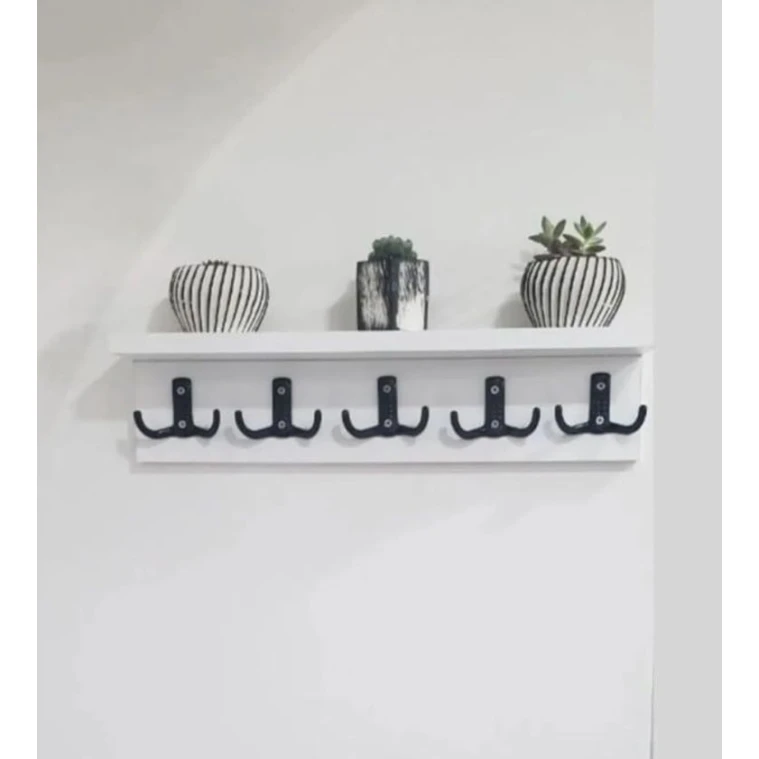 Вешалка Art_asilqan_5, ламинат, белая, 20х80 см