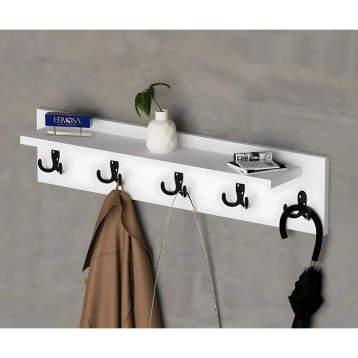 Вешалка Art_asilqan_5, ламинат, белая, 20х80 см