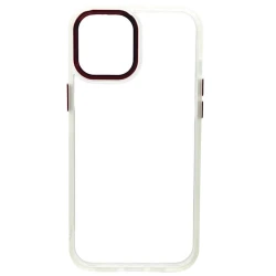 Apple iPhone 13 Pro üçün çexol Şəffaf/Ağ/Qırmızı