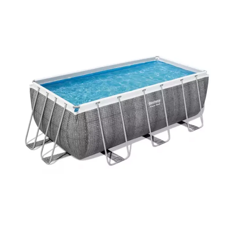 Бассейн Bestway Power Steel, каркасный, прямоугольный, длина 412 см, ширина 201 см, высота 122 см, серый Бассейн Bestway Power Steel, каркасный, прямоугольный, длина 412 см, ширина 201 см, высота 122 см, серый