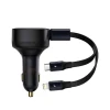 Avtomobil enerji toplama cihazı Baseus Enjoyment Retractable 2-in-1 Car Charger C+L Black Avtomobil enerji toplama cihazı Baseus Enjoyment Retractable 2-in-1 Car Charger C+L Black