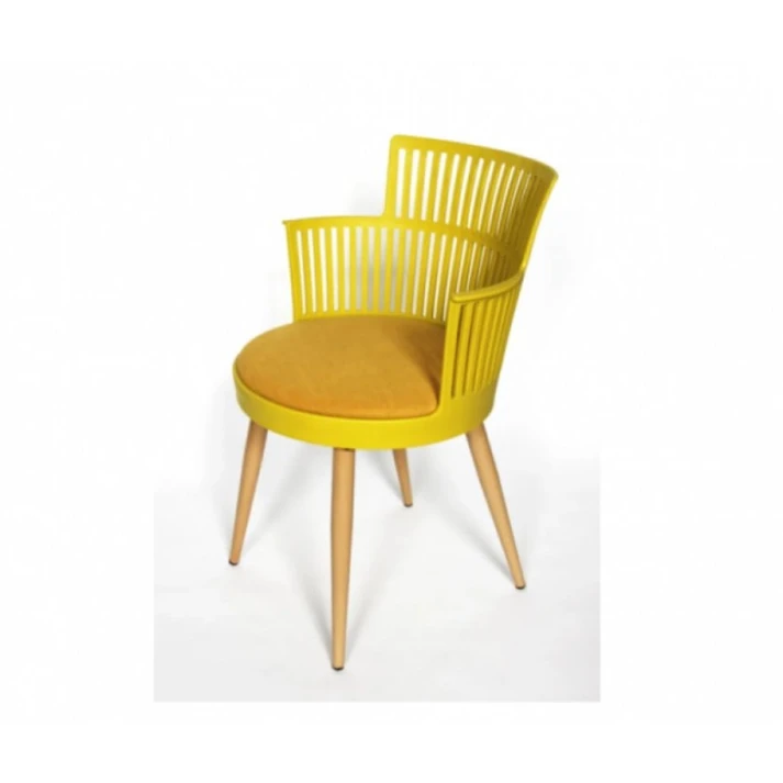 Стул, 56x46.5x80 см, пластик, желтый