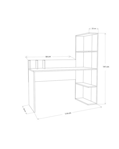 Kompüter masası Ev Plus 12116031, LDSP, 114x56x141 sm
